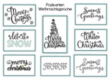 Stickserie - ITH Postkarten Weihnachtssprüche